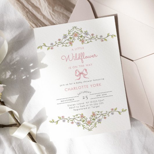 Een Little Wildflower tuin boog baby shower Kaart