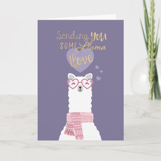 Een Llama Love Cute Llama-Valentijnsdag verzenden Kaart (Voorkant)