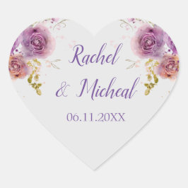 Een lofzalig Paarse Waterverf Hart Sticker