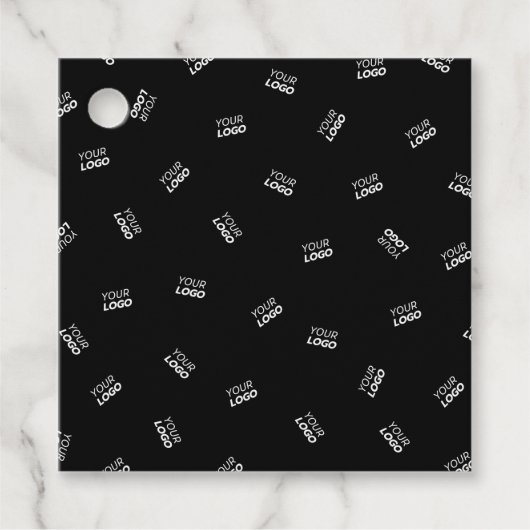 Een Logo of geüpload Afbeelding | verstrooid patro Bedankjes Labels (Voorkant)