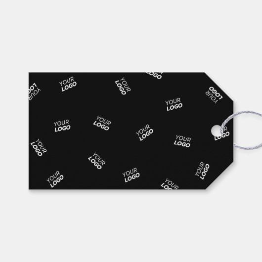 Een Logo of geüpload Afbeelding | verstrooid patro Cadeaulabel (Voorkant (Horizontaal))