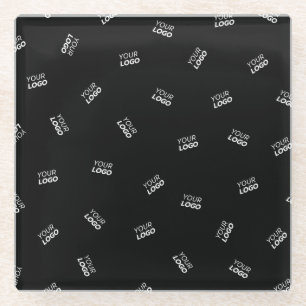 Een Logo of geüpload Afbeelding   verstrooid patro Glazen Onderzetter