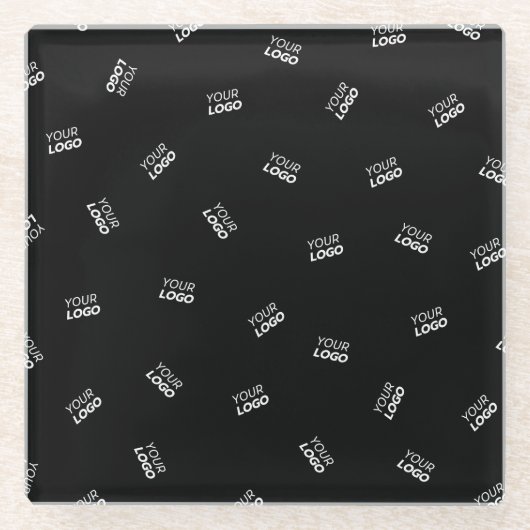 Een Logo of geüpload Afbeelding | verstrooid patro Glazen Onderzetter (Voorkant)