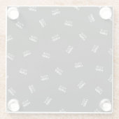 Een Logo of geüpload Afbeelding | verstrooid patro Glazen Onderzetter (Achterkant)