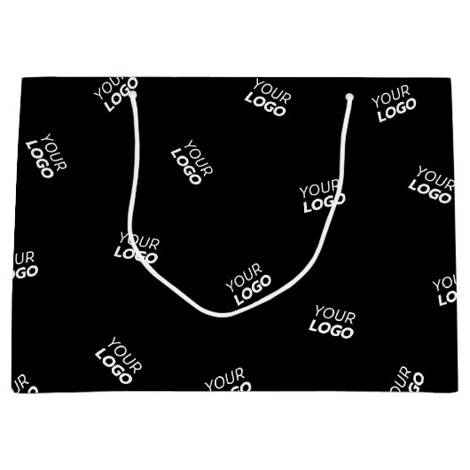 Een Logo of geüpload Afbeelding | verstrooid patro Groot Cadeauzakje (Voorkant)