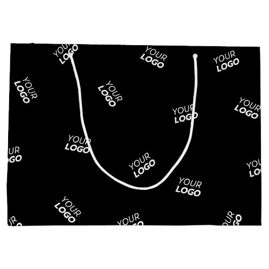 Een Logo of geüpload Afbeelding | verstrooid patro Groot Cadeauzakje (Achterkant)