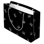 Een Logo of geüpload Afbeelding | verstrooid patro Groot Cadeauzakje (Achterkant Gekanteld)