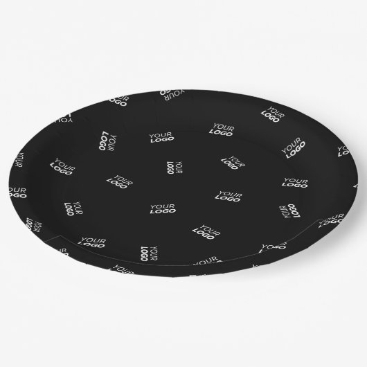 Een Logo of geüpload Afbeelding | verstrooid patro Papieren Bordje (Gekanteld)