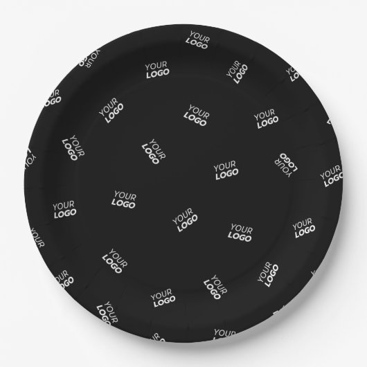 Een Logo of geüpload Afbeelding | verstrooid patro Papieren Bordje (Voorkant)