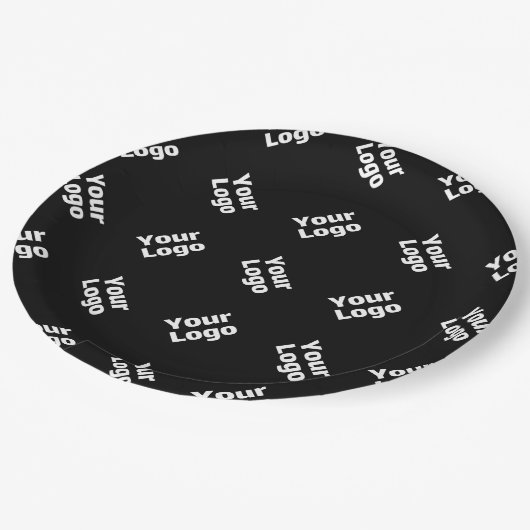 Een Logo of geüpload Afbeelding | verstrooid patro Papieren Bordje (Gekanteld)