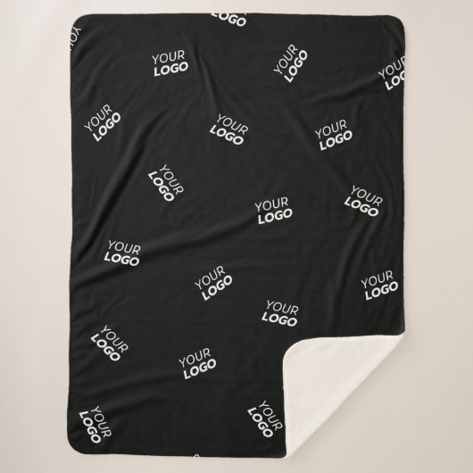 Een Logo of geüpload Afbeelding | verstrooid patro Sherpa Deken (Voorkant)