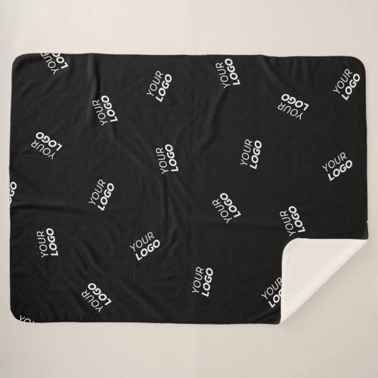 Een Logo of geüpload Afbeelding | verstrooid patro Sherpa Deken (Voorkant (horizontaal))