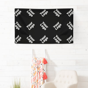 Een Logo of geüpload Afbeelding verstrooid patro Spandoek