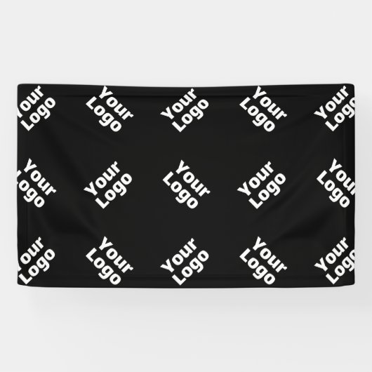 Een Logo of geüpload Afbeelding | verstrooid patro Spandoek (Horizontaal)