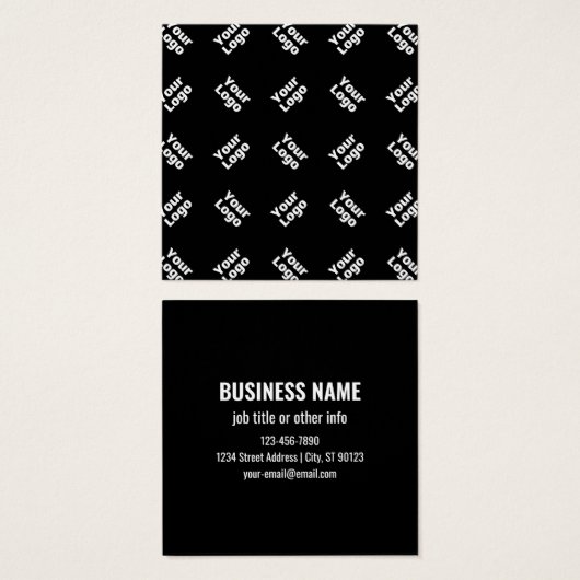 Een Logo of geüpload Afbeelding | verstrooid patro Vierkante Visitekaartjes (Voorkant /achterkant)