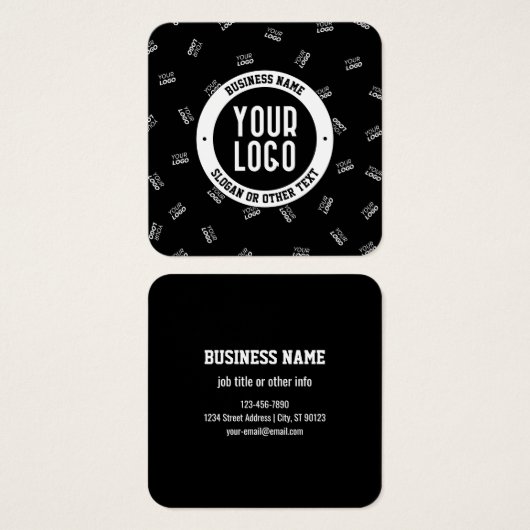 Een Logo of geüpload Afbeelding | verstrooid patro Vierkante Visitekaartjes (Voorkant /achterkant)