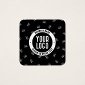 Een Logo of geüpload Afbeelding | verstrooid patro Vierkante Visitekaartjes (Voorkant)