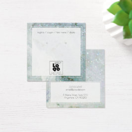 Een Logo QUartz Glitter Crystal Earring Display to Vierkante Visitekaartjes