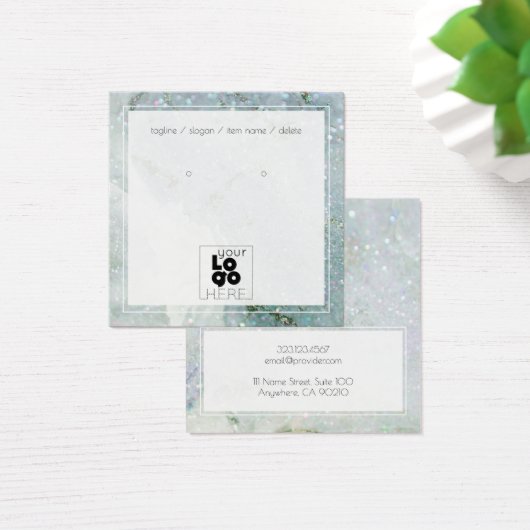 Een Logo QUartz Glitter Crystal Earring Display to Vierkante Visitekaartjes (Bureau)