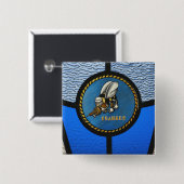 Eén logo zeebee vierkante button 5,1 cm (Voorkant /achterkant)