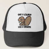 Een Lollipop Lick a Beaver opslaan Trucker Pet (Voorkant)