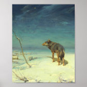 Een Lone Wolf Samotny Wilk Alfred Wierusz Kowalski Poster (Voorkant)