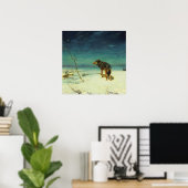 Een Lone Wolf Samotny Wilk Poster (Thuiskantoor)