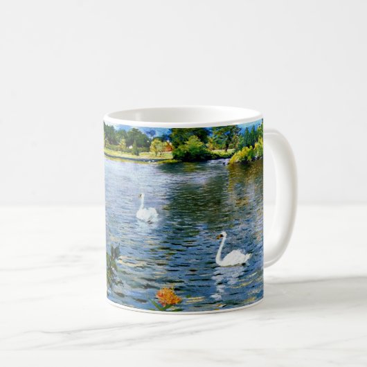 Een Long Island-meer, fijn kunst, Koffiemok (Voorkant rechts)