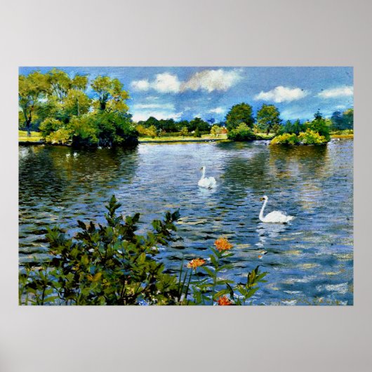 Een Long Island-meer, fijn kunst, Poster (Voorkant)