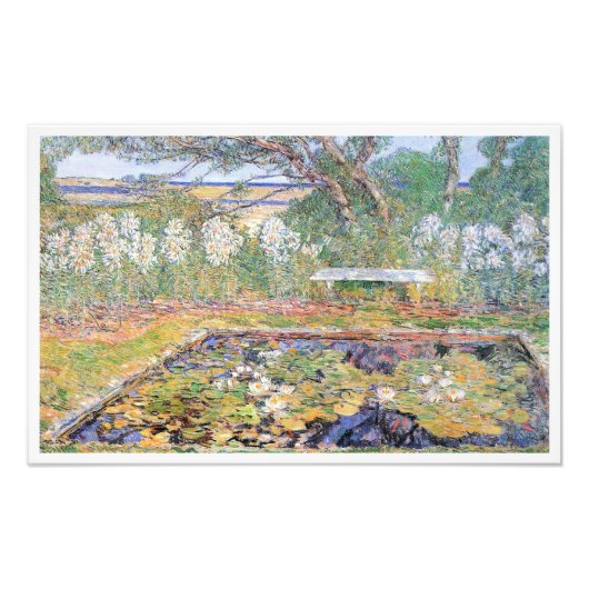 Een Long Island-tuin van Frederick Childe Hassam Foto Afdruk (Voorkant)