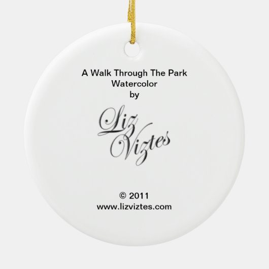 Een loop door de parkversiering keramisch ornament (Achterkant)