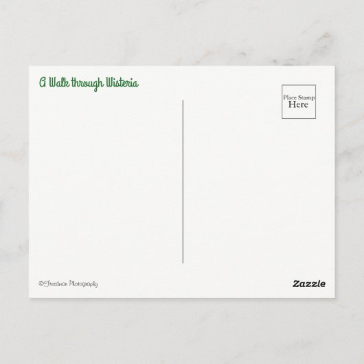 Een loop door Wisteria Briefkaart (Achterkant)