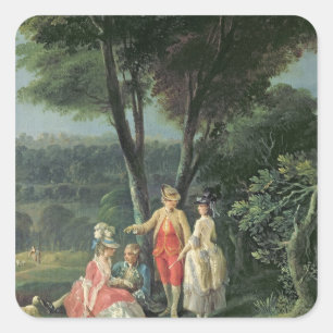 Een loop in het Park Vierkante Sticker