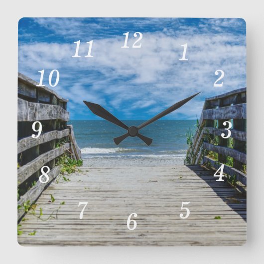 Een loopbrug naar Paradise Wall Clock Vierkante Klok (Voorkant)