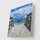 Een loopbrug naar Paradise Wall Clock Vierkante Klok (Hoek)