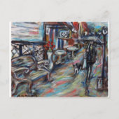 Een loopje in de regen briefkaart (Voorkant)