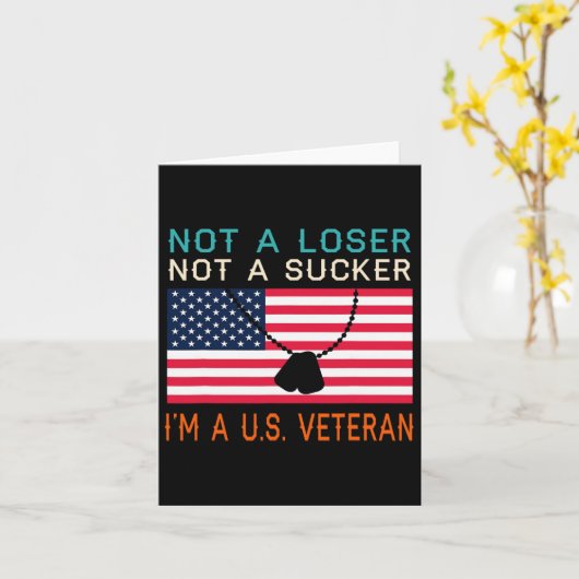 Een Loser Sucker Ik ben een US Veteran Biden 2020  Kaart (Gele Bloem)