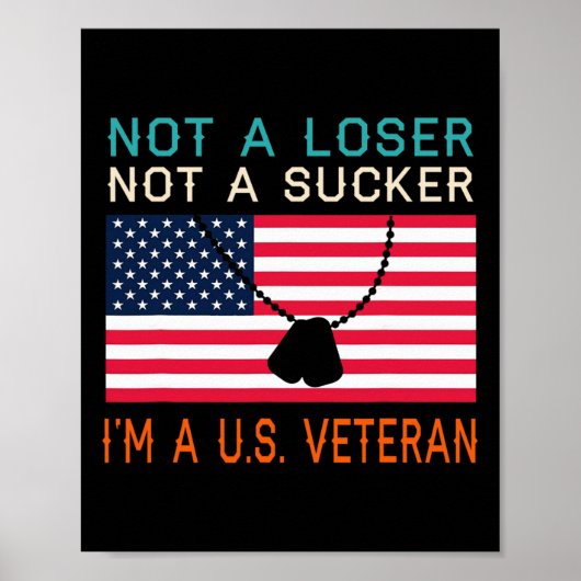 Een Loser Sucker Ik ben een US Veteran Biden 2020  Poster (Voorkant)