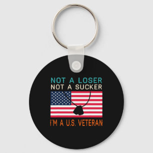 Een Loser Sucker Ik ben een US Veteran Biden 2020 Sleutelhanger