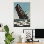 Een losse talk kan kosten poster (Thuiskantoor)