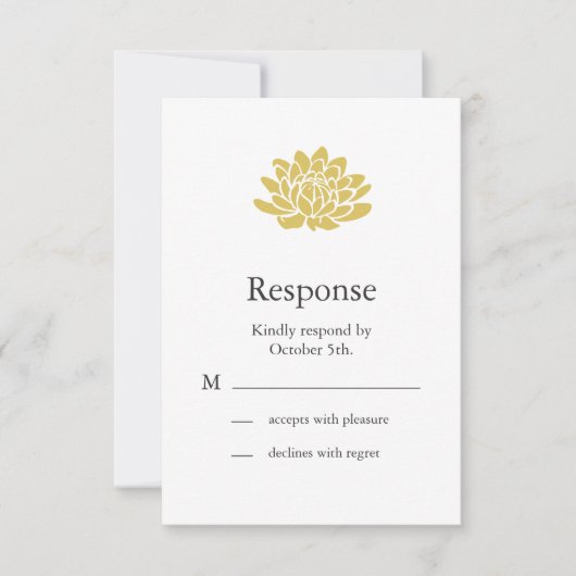 Een Lotus Flower RSVP (geel) Kaartje (Voorkant)