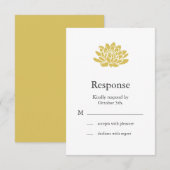 Een Lotus Flower RSVP (geel) Kaartje (Voorkant / Achterkant)