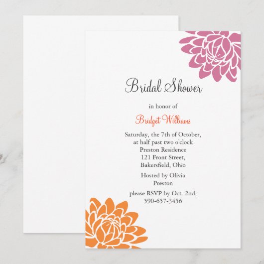 Een Lotus Flower Vrijgezellenfeest (oranje) Kaart (Voorkant / Achterkant)