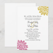 Een Lotus Flower Wedding Invitation 2 (geel) Kaart (Voorkant / Achterkant)
