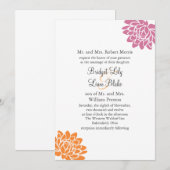 Een Lotus Flower Wedding Invitation 2 (oranje) Kaart (Voorkant / Achterkant)