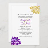 Een Lotus Flower Wedding Invitation 2 (paars) Kaart (Voorkant / Achterkant)