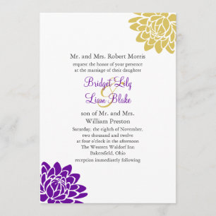 Een Lotus Flower Wedding Invitation 2 (paars) Kaart