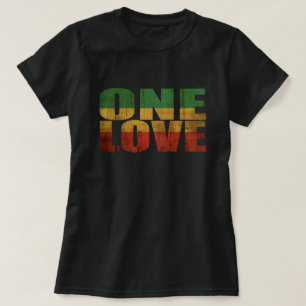 ÉÉN LOVE rood, goud en groen T-shirt