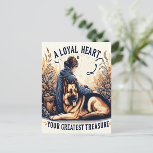 Een loyaal hart en een trouwe vriend briefkaart (Staand voorkant)