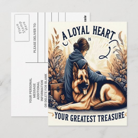 Een loyaal hart en een trouwe vriend briefkaart (Voorkant / Achterkant)